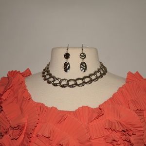 Silver‎ Necklace & Earrings 8018/8019